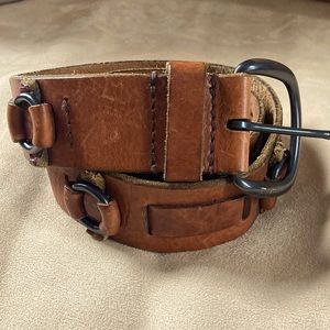 Denim & Supply Vintage Ralph Lauren Genuine Leather Belt with Metal Detailing